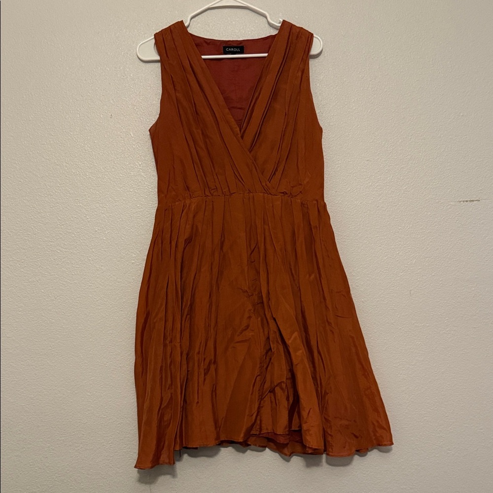 Caroll Terracotta Sleeveless Mini Dress size 38